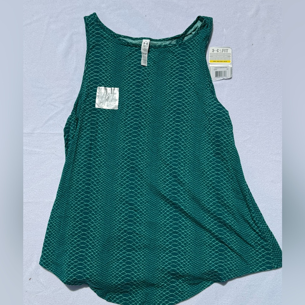 UNDER ARMOUR Green Open Back/Tie Back Tank Top
